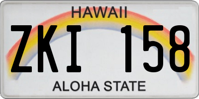 HI license plate ZKI158