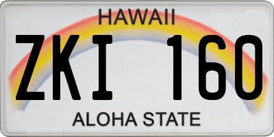 HI license plate ZKI160