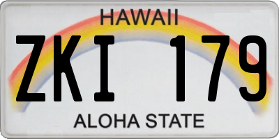 HI license plate ZKI179