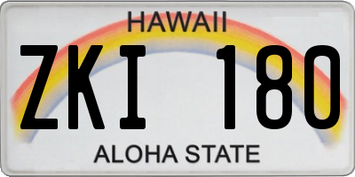 HI license plate ZKI180