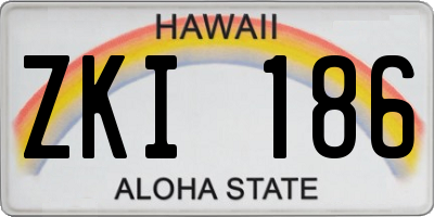 HI license plate ZKI186