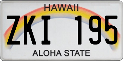 HI license plate ZKI195