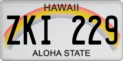 HI license plate ZKI229