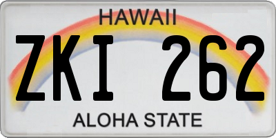 HI license plate ZKI262