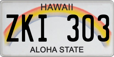 HI license plate ZKI303