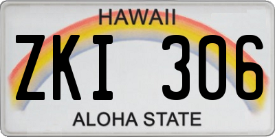 HI license plate ZKI306