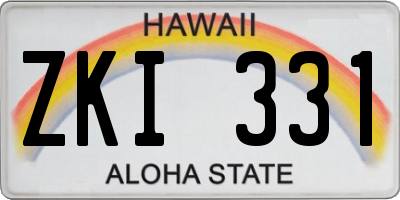 HI license plate ZKI331