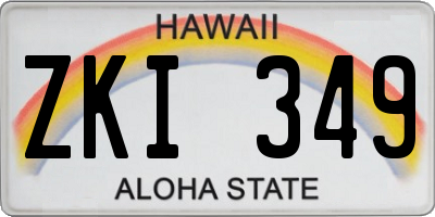 HI license plate ZKI349