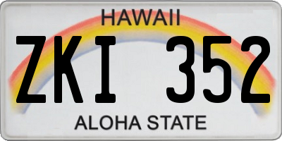 HI license plate ZKI352