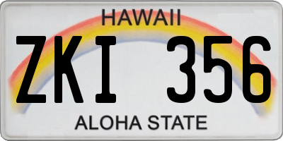 HI license plate ZKI356