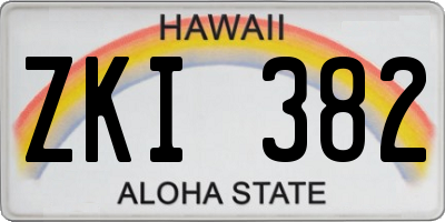 HI license plate ZKI382