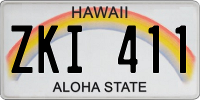 HI license plate ZKI411