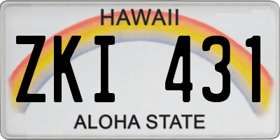 HI license plate ZKI431