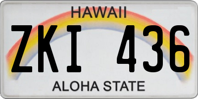 HI license plate ZKI436