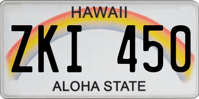 HI license plate ZKI450