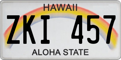 HI license plate ZKI457