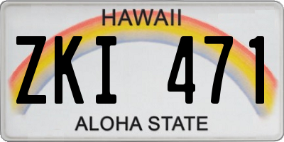HI license plate ZKI471