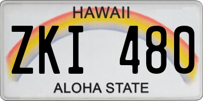 HI license plate ZKI480