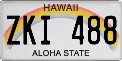 HI license plate ZKI488