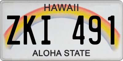 HI license plate ZKI491