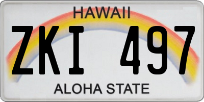 HI license plate ZKI497