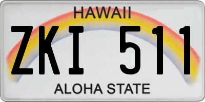 HI license plate ZKI511