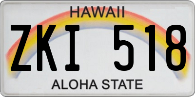 HI license plate ZKI518