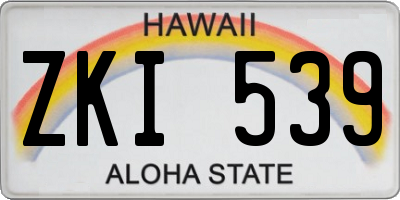 HI license plate ZKI539
