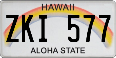 HI license plate ZKI577