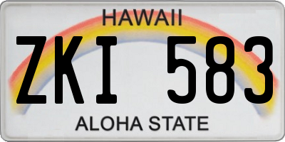 HI license plate ZKI583
