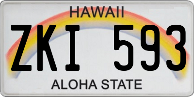 HI license plate ZKI593