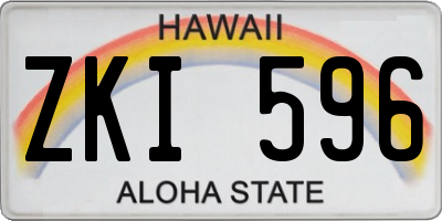 HI license plate ZKI596