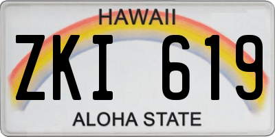 HI license plate ZKI619