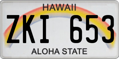 HI license plate ZKI653