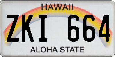 HI license plate ZKI664
