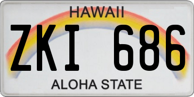 HI license plate ZKI686