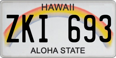 HI license plate ZKI693