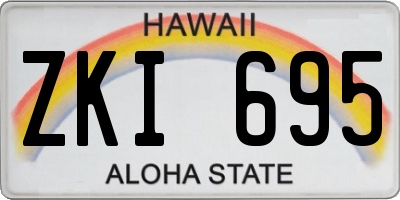 HI license plate ZKI695