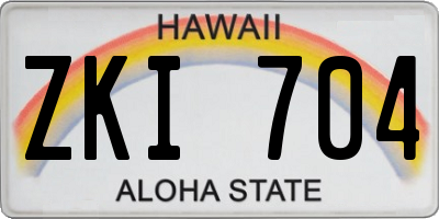 HI license plate ZKI704