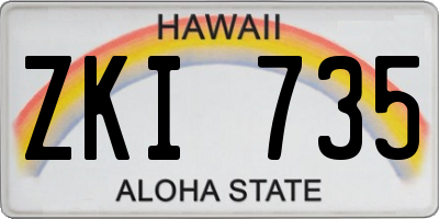 HI license plate ZKI735