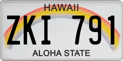 HI license plate ZKI791