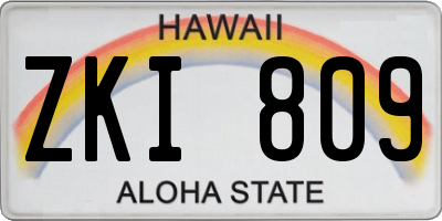 HI license plate ZKI809