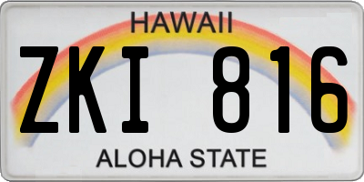HI license plate ZKI816
