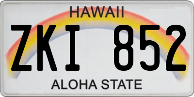 HI license plate ZKI852