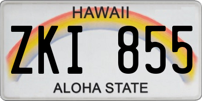 HI license plate ZKI855