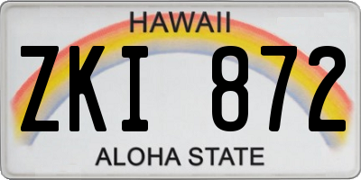 HI license plate ZKI872