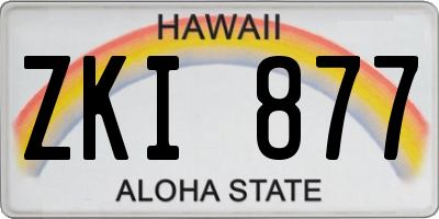 HI license plate ZKI877