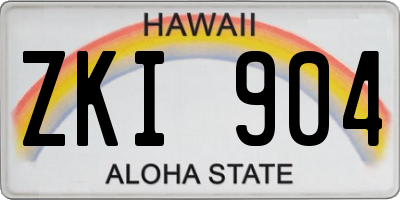 HI license plate ZKI904