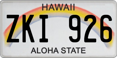 HI license plate ZKI926