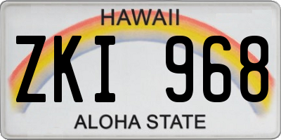HI license plate ZKI968